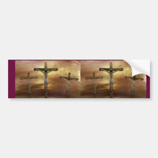 JESUS OP DE KROS BUMPERSTICKER (Voorkant)