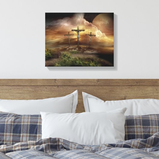 JESUS OP DE KROS CANVAS AFDRUK (Insitu (Slaapkamer))