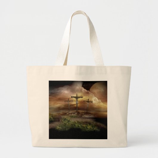JESUS OP DE KROS GROTE TOTE BAG (Voorkant)