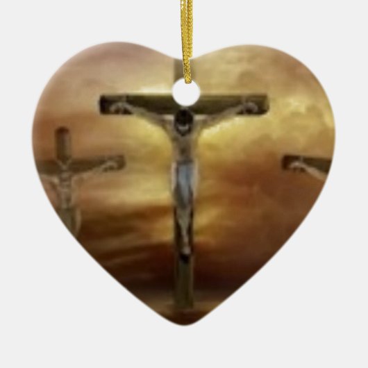 JESUS OP DE KROS KERAMISCH ORNAMENT (Voorkant)