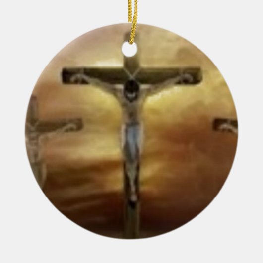 JESUS OP DE KROS KERAMISCH ORNAMENT (Voorkant)