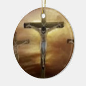 JESUS OP DE KROS KERAMISCH ORNAMENT (Links)