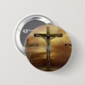 JESUS OP DE KROS RONDE BUTTON 5,7 CM (Voorkant /achterkant)