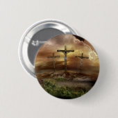 JESUS OP DE KROS RONDE BUTTON 5,7 CM (Voorkant /achterkant)