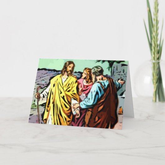 Jesus op de Weg aan Emmaus Kaart (Voorkant)