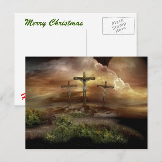 JESUS OP HET KRUIS FEESTDAGENKAART (Voorkant / Achterkant)