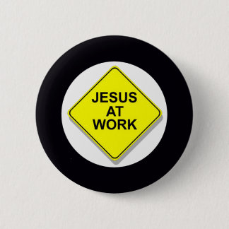 JESUS OP HET WERK RONDE BUTTON 5,7 CM