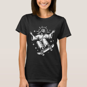 Jesus op skateboard Grappige christelijke skateboa T-shirt