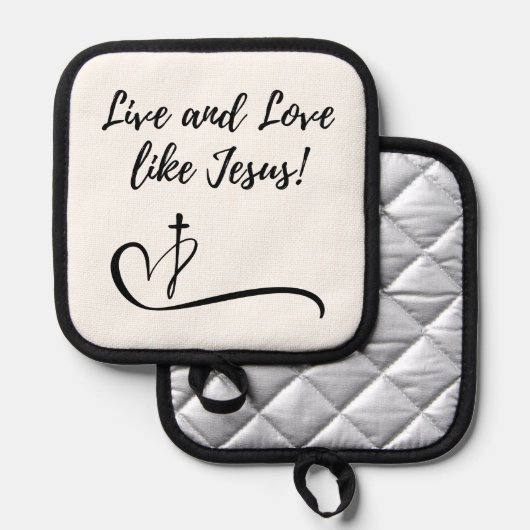 Jesus Oven Mitt en Pot Holder Pannenlap (Voorkant / Achterkant)