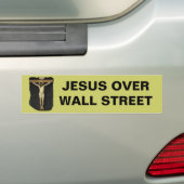JESUS OVER WALL STREET BUMPERSTICKER (Op auto)