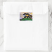 jésus overvloog vierkante sticker (Tas)