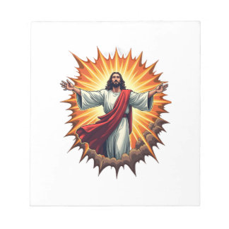 Jesus Overwinning Uitbarsting Vintage Gravure Shir Notitieblok