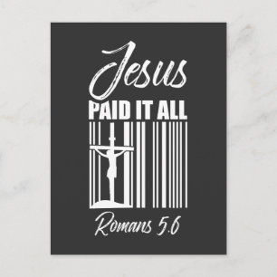 Jesus Paid all Price Barcode God Christelijk Briefkaart
