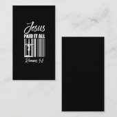 Jesus Paid all Price Barcode God Christelijk Visitekaartje (Voorkant / Achterkant)