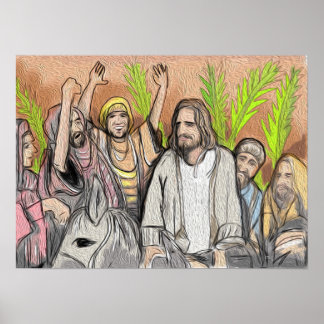 Jesus Palm Sunday Poster