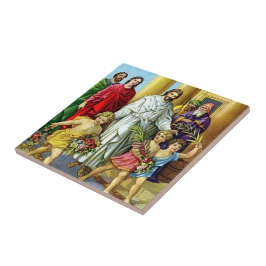 Jesus Palm Sunday Tile Tegeltje (Zijkant)