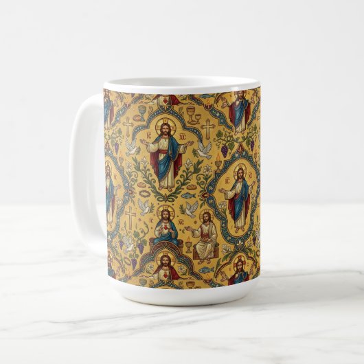 Jesus Patroon Koffiemok (Voorkant links)