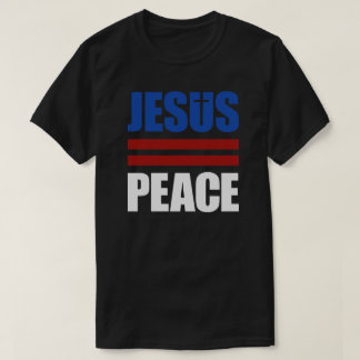 JESUS=PEACE rood, wit, blauw shirt