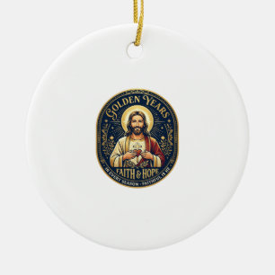 Jesus Pensioen Vintage T-shirt Christelijk Keramisch Ornament