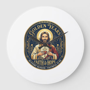 Jesus Pensioen Vintage T-shirt Christen Grote Klok