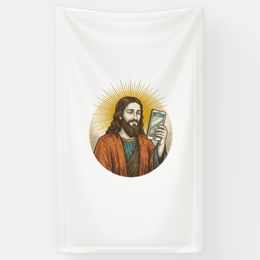 Jesus Per Ongeluk Video In Plaats Van Foto Camera Spandoek (Verticaal)