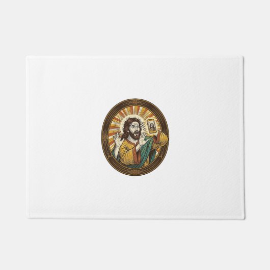 Jesus Per Ongeluk Voorcamera Dubbele Kin Selfie E Deurmat (Voorkant)