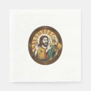 Jesus Per Ongeluk Voorcamera Dubbele Kin Selfie E Servet