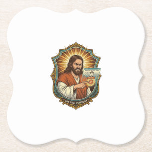 Jesus Per Ongewilde Videogesprek Bellen Sociale Me Kartonnen Onderzetters