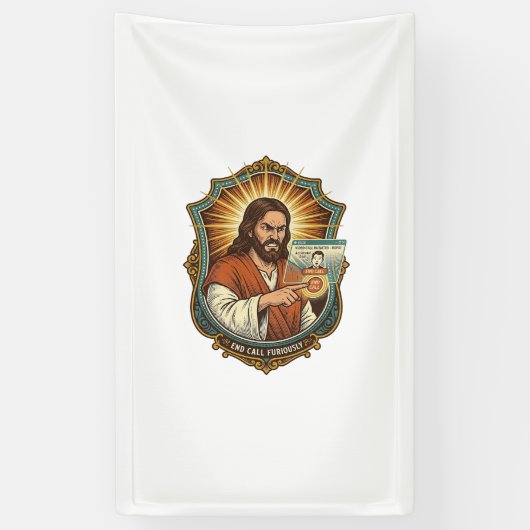 Jesus Per Ongewilde Videogesprek Bellen Sociale Me Spandoek (Verticaal)