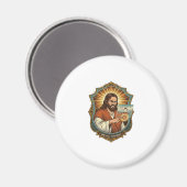Jesus Per Ongewilde Videogesprek Dial Sociale Medi Magneet (Voorkant / Achterkant)