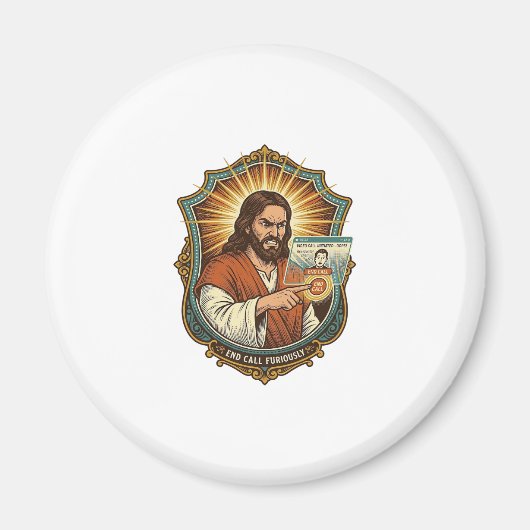 Jesus Per Ongewilde Videogesprek Dial Sociale Medi Magneet (Voorkant)