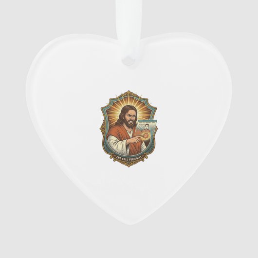 Jesus Per Ongewilde Videogesprek Dial Sociale Medi Ornament (voorkant)