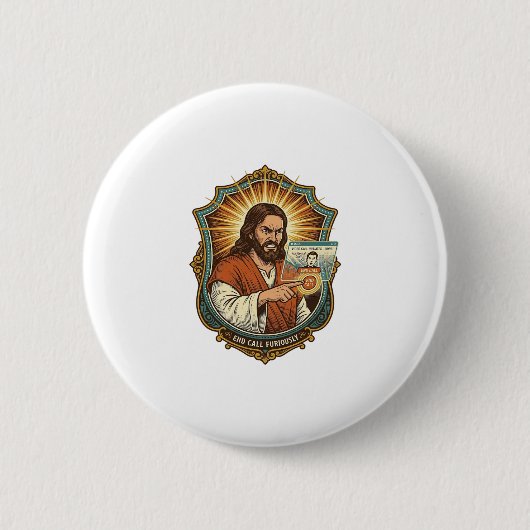Jesus Per Ongewilde Videogesprek Dial Sociale Medi Ronde Button 5,7 Cm (Voorkant)