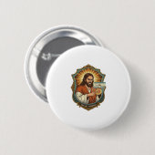 Jesus Per Ongewilde Videogesprek Dial Sociale Medi Ronde Button 5,7 Cm (Voorkant /achterkant)