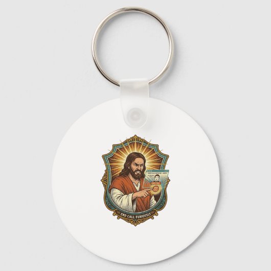 Jesus Per Ongewilde Videogesprek Dial Sociale Medi Sleutelhanger (Voorkant)