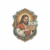 Jesus Per Ongewilde Videogesprek Dial Sociale Medi Sticker (Voorkant)