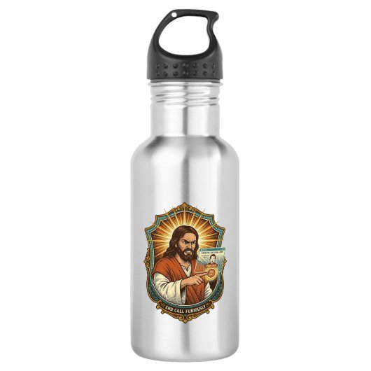 Jesus Per Ongewilde Videogesprek Dial Sociale Medi Waterfles (Voorkant)
