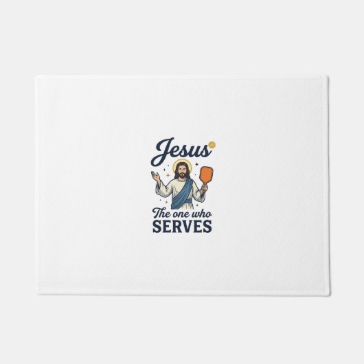 Jesus Pickleball De Persoon Die Dient Shirt Deurmat (Voorkant)
