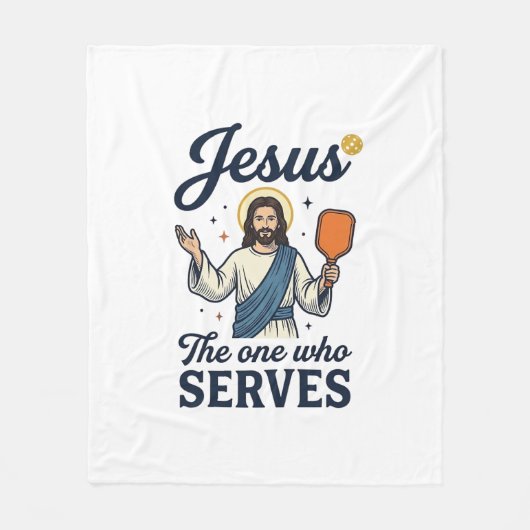 Jesus Pickleball De Persoon Die Dient Shirt Fleece Deken (Voorkant)