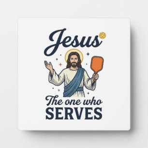 Jesus Pickleball De Persoon Die Dient Shirt Fotoplaat