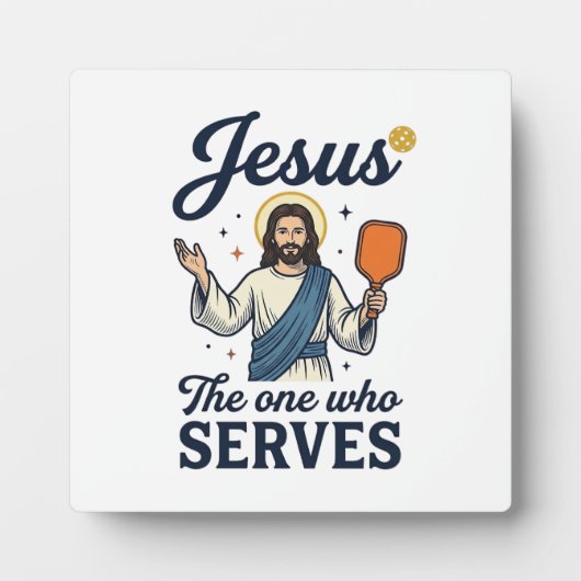 Jesus Pickleball De Persoon Die Dient Shirt Fotoplaat (Voorkant)