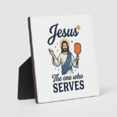 Jesus Pickleball De Persoon Die Dient Shirt Fotoplaat (Voorkant)