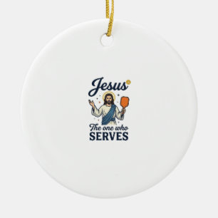 Jesus Pickleball De Persoon Die Dient Shirt Keramisch Ornament