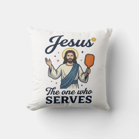 Jesus Pickleball De Persoon Die Dient Shirt Kussen (Voorkant)