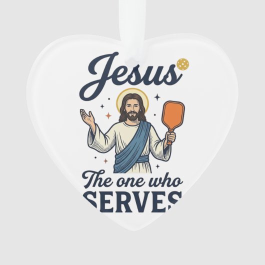 Jesus Pickleball De Persoon Die Dient Shirt Ornament (voorkant)