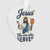 Jesus Pickleball De Persoon Die Dient Shirt Ornament (voorkant)