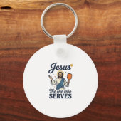 Jesus Pickleball De Persoon Die Dient Shirt Sleutelhanger (Voorkant)