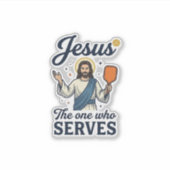Jesus Pickleball De Persoon Die Dient Shirt Sticker (Voorkant)