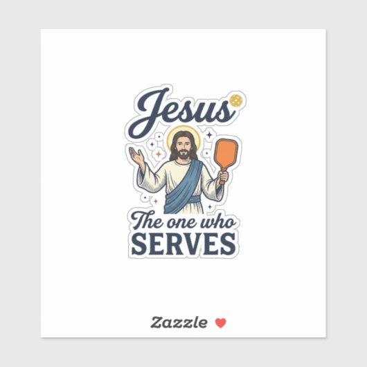 Jesus Pickleball De Persoon Die Dient Shirt Sticker (Vel)