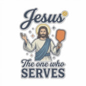 Jesus Pickleball De Persoon Die Dient Shirt Sticker (Voorkant)